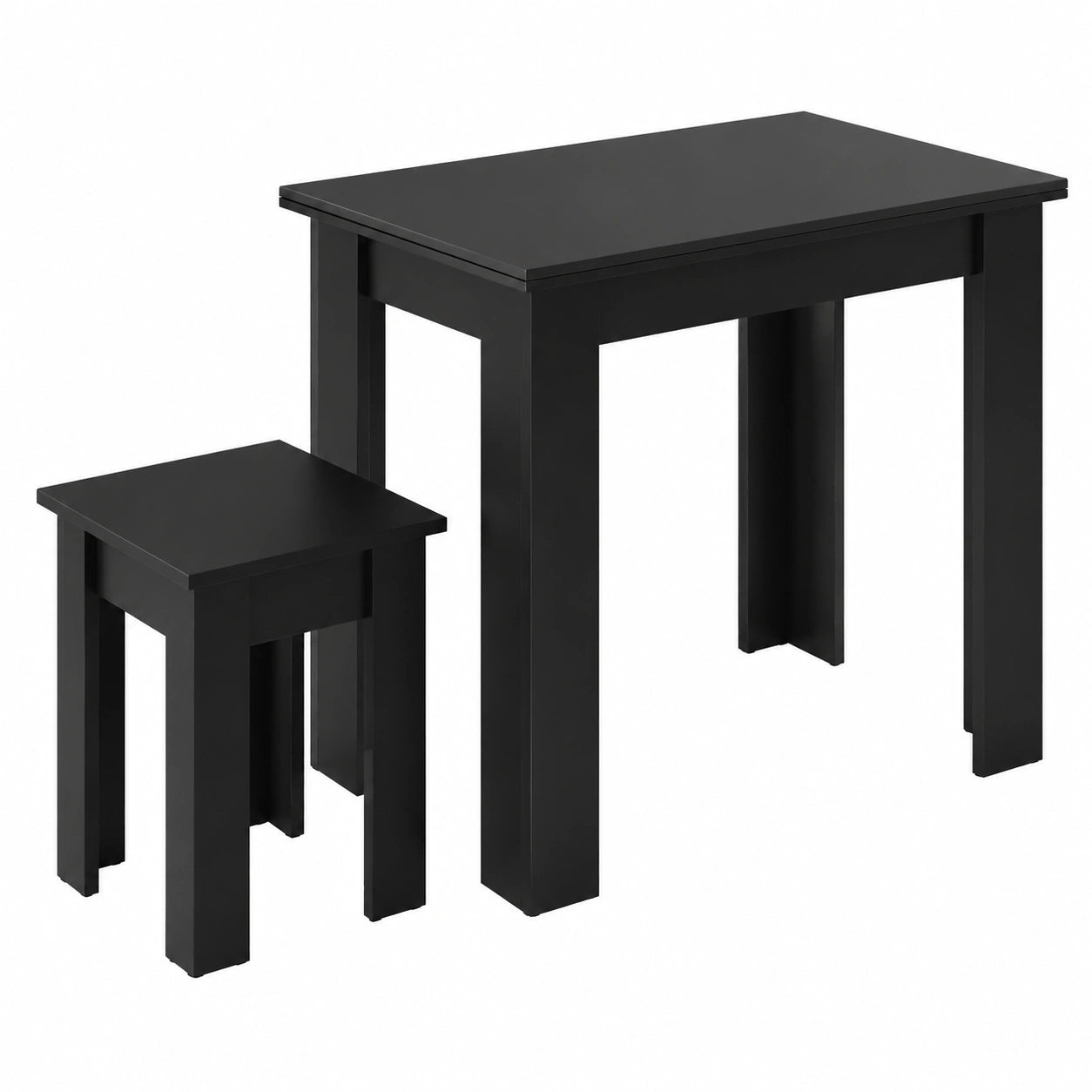 Vicco Essgruppe Roman, schwarz, kompakt für kleine Esszimmer, 90 x 60 cm