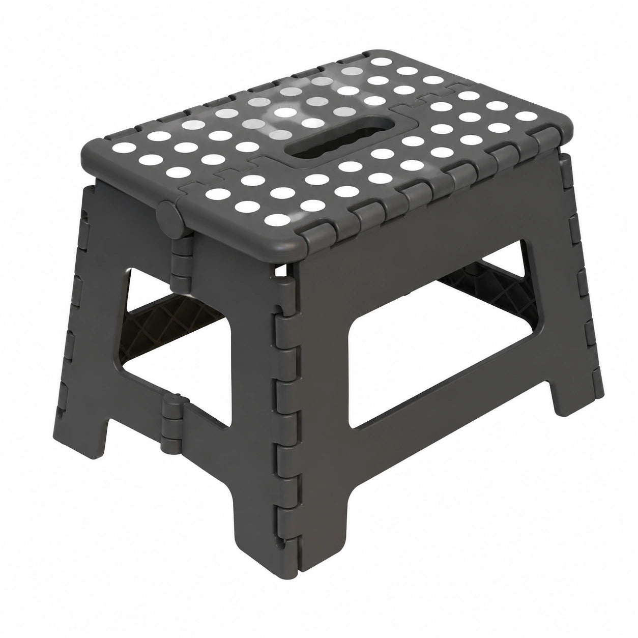Hochwertiger Klapphocker 150 kg, 22 cm Höhe, Kinder- & Fußhocker, Dunkelgrau