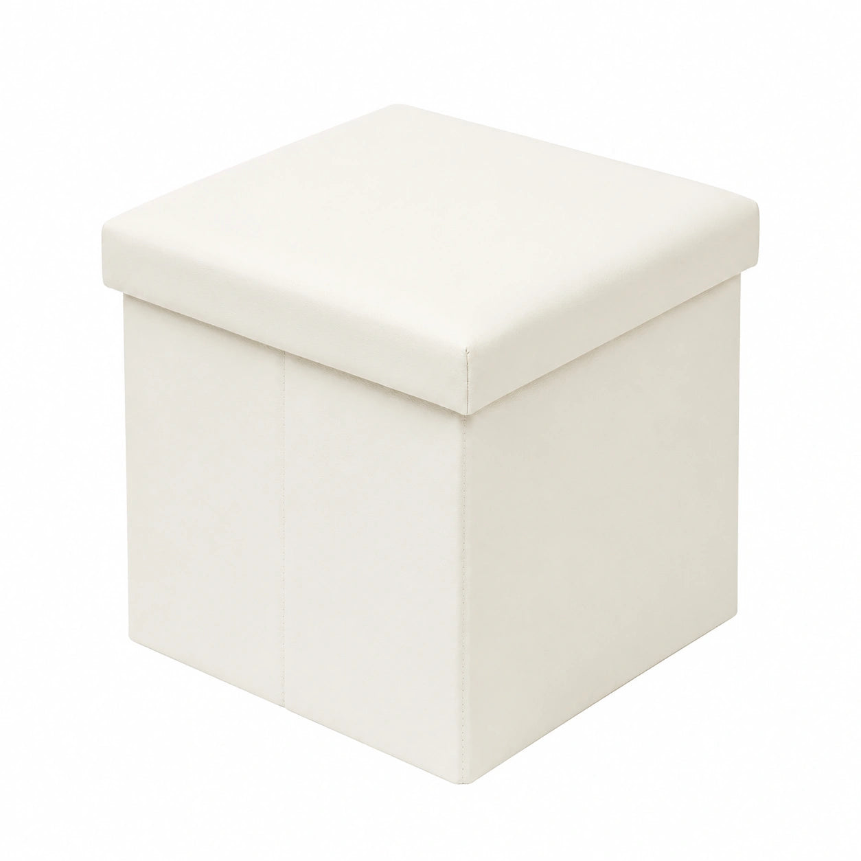 Bonlife Faltbarer Pouf Hocker aus Kunstleder mit Stauraum, 150kg Belastbarkeit, 30x30x30cm