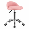 Ergonomischer Rollhocker Rosa mit Rückenlehne und Höhenverstellung