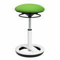 TOPSTAR Ergonomischer Sitness Bob Hocker, Verstellbarer Büro- und Arbeitshocker, Weißer Aluminiumstandfuß, Apfelgrüner Stoff