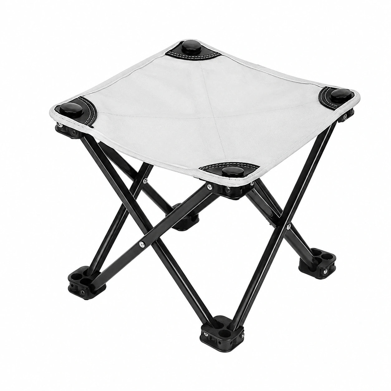 Tragbarer Klapphocker 30CM mit Tasche für Camping, Angeln und Gartenarbeit - Weiß