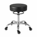Höhenverstellbarer Drehhocker mit 360° Rollen - Belastbarkeit bis 180 kg, ideal für Salon und Spa, Lederdesign in Schwarz