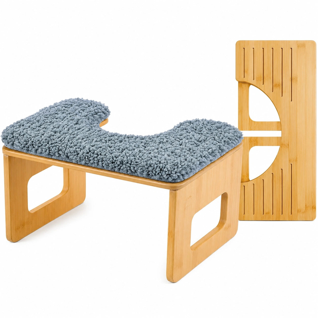 Ergonomischer Bambus-Toilettenhocker mit Komfortmatte – Faltbar, rutschfest und nachhaltig für das Badezimmer