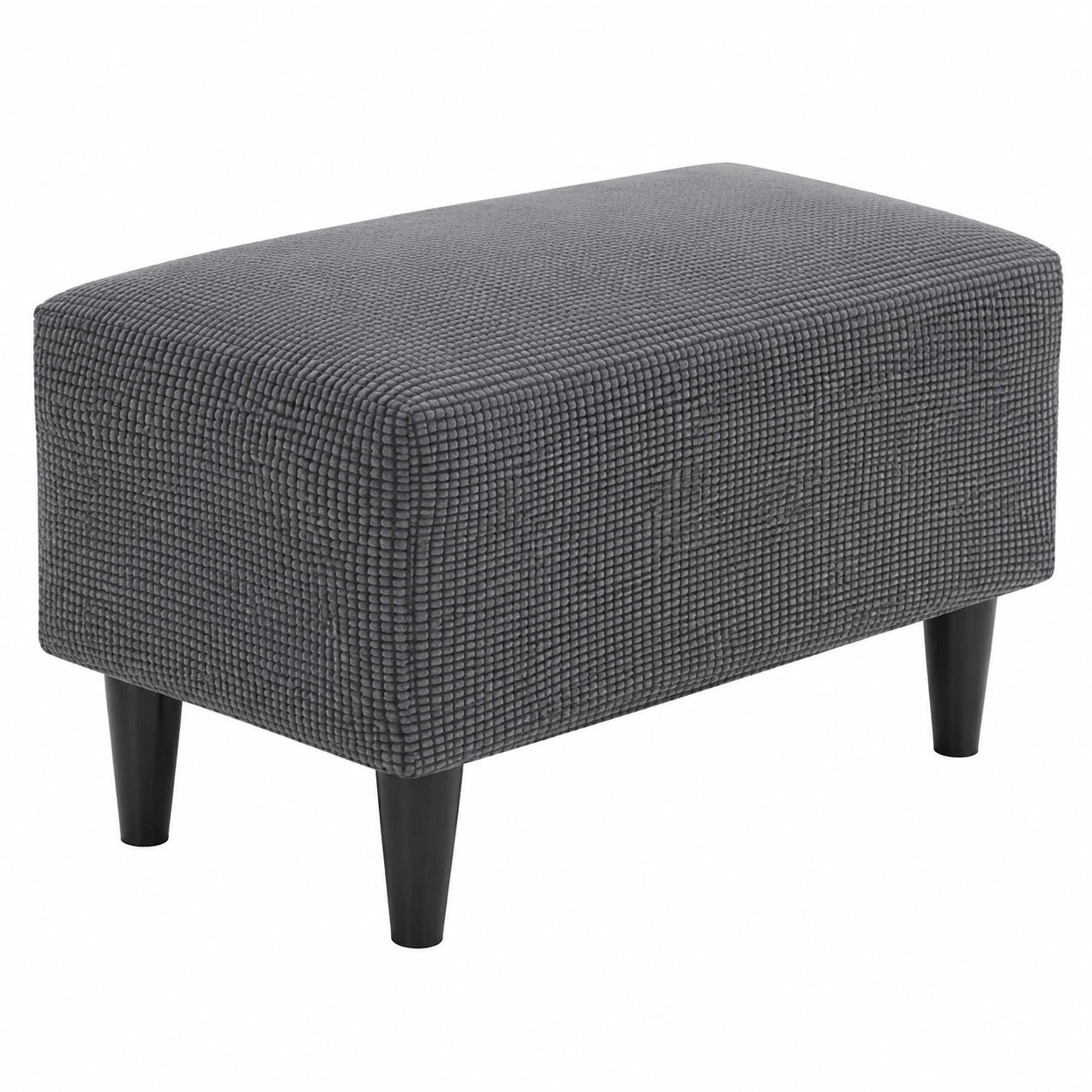 Elastischer Ottomanenbezug für Fußhocker, Jacquard Muster, waschbar und langlebig