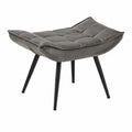 Eleganter MCombo Fußhocker mit Metallbeinen, Quadratischer Ottomane für Wohn- und Schlafzimmer, Dunkelgrau Mikrofaser, 40x69 cm
