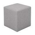 Moderner Sitzwürfel aus Holzwerkstoff, Silber – Bequemer Fußhocker für Wohnzimmer, 40x40x40 cm