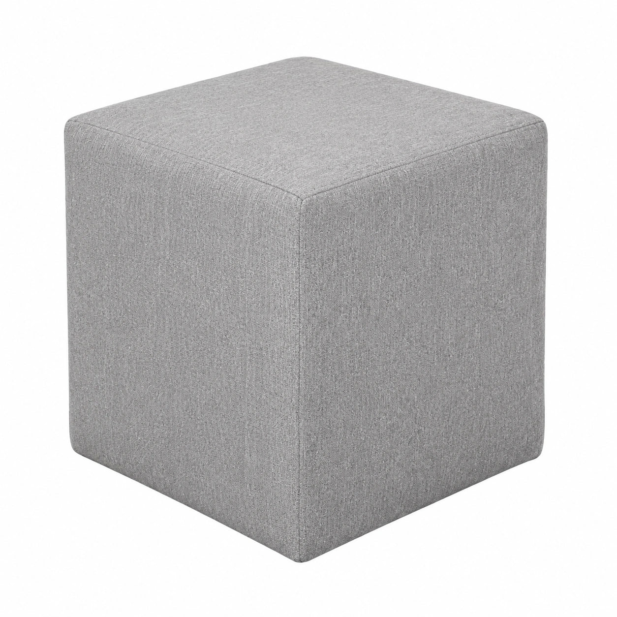 Moderner Sitzwürfel aus Holzwerkstoff, Silber – Bequemer Fußhocker für Wohnzimmer, 40x40x40 cm