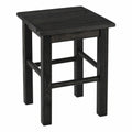 KADAX Holzschemel aus Naturkiefer, Unlackiert, In 3 Modellen: Barhocker, Tritthocker, Schemel - Schwarz Quadratisch