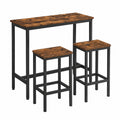 Industrielles Bartisch-Set mit Hockern, VASAGLE, Vintage Braun und Schwarz