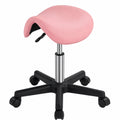 Höhenverstellbarer Drehhocker mit Rollen für Büro und Praxis, Rosa