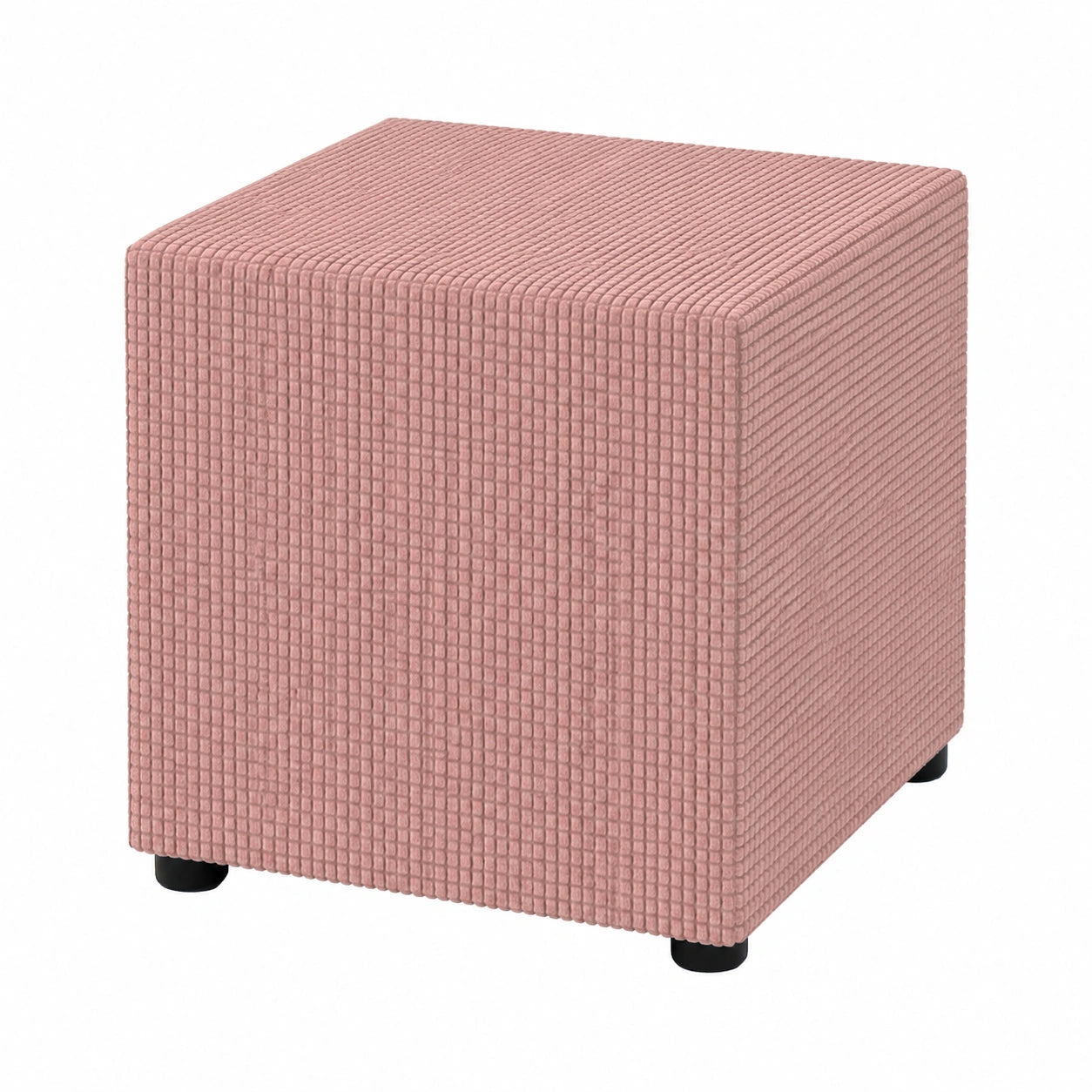Verstellbare Elastik-Hockerhusse, Waschbar, Rosa, 33x33x38cm