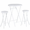 Relaxdays Klappbare Barhocker 2er-Set BASTIAN, Wetterfest, 80 cm, Kunststoff, Weiß