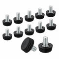 QUARKZMAN Verstellbare M6 Möbelfüße – 12er Set Nivellierfüße für Möbel in Schwarz, 16x9mm
