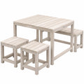 Robuste Kindersitzgruppe aus Holz für Garten und Innenbereich, inkl. Abdeckung, geeignet ab 3 Jahren, Beige-Grau