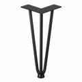 Schwarze Haarnadel Tischbeine aus Metall, 30 cm, 4er Set für Hocker und Schrank