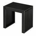 Bambushocker Schwarz – Vielseitiger Holzhocker für Flur, Bad und Küche 45x33x43 cm – Belastbar bis 250 kg